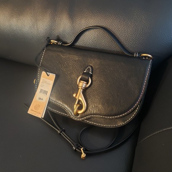 Rebecca Minkoff: Megan Half Moon Crossbody in Black - Picture 7 of 8